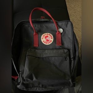 Fjallraven Kanken Black and Red Backpack
